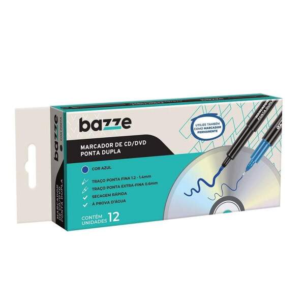 Marcador CD Bazze Ponta Dupla Azul