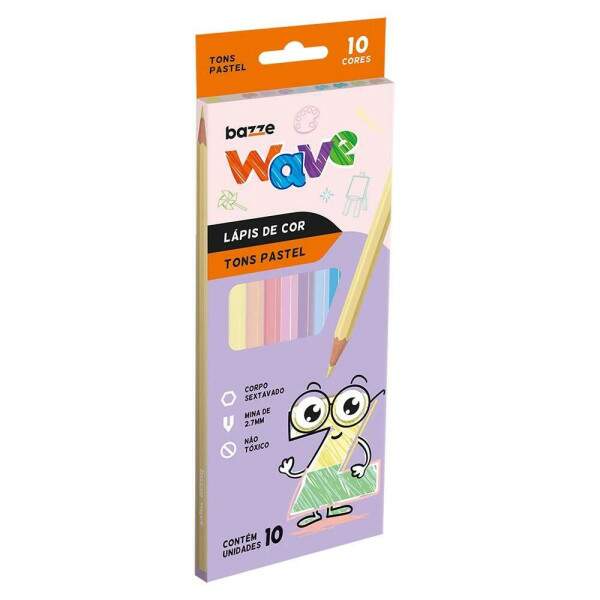 Lpis de Cor Bazze Wave Pastel 12 Cores