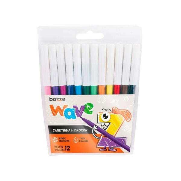 Caneta Hidrogrfica Bazze Wave Ponta Gossa 12 Cores