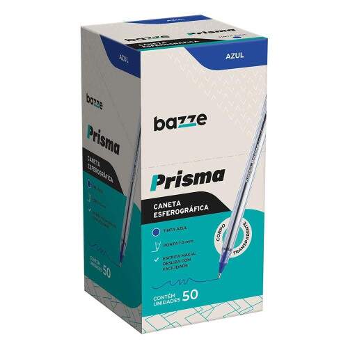 Caneta Bazze Prisma Azul