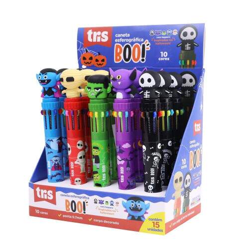 Caneta Tris Boo 0.7mm 10 Cores