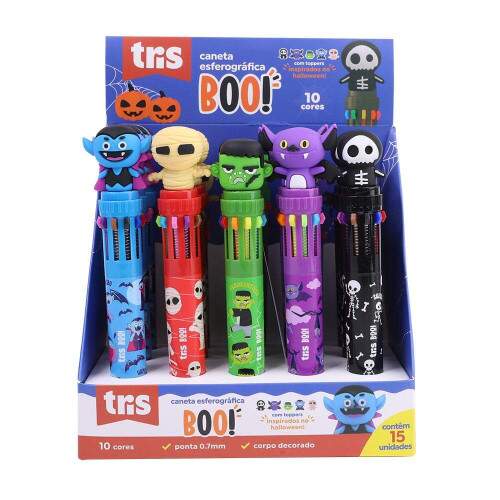 Caneta Tris Boo 0.7mm 10 Cores