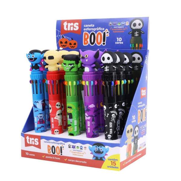 Caneta Tris Boo 0.7mm 10 Cores