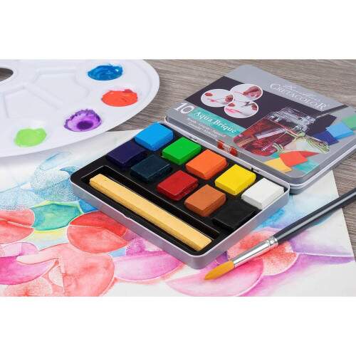 Aquarela Cretacolor Aqua Brique Blocos 10 Cores