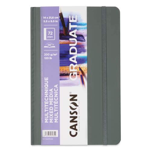 Caderno 1/4 Artbook Canson Graduate Mixed Media Branco 36 Fls
