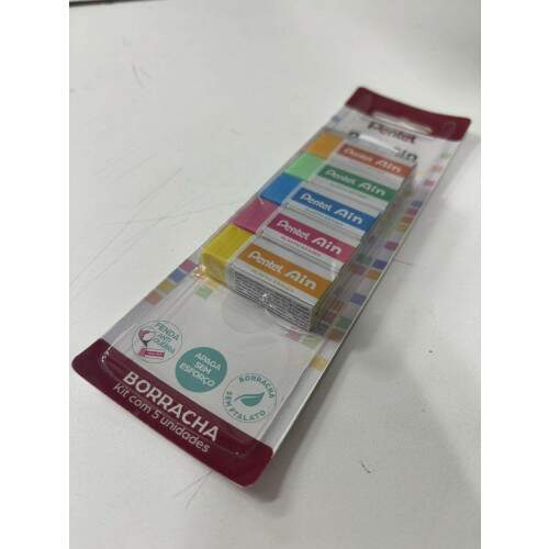 Borracha Pentel Ain 5 Cores