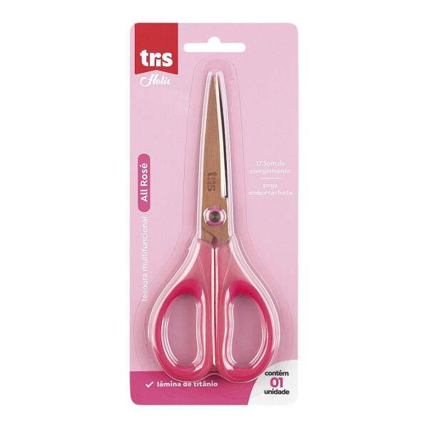 Tesoura Tris Holic All Ros 17,5 cm