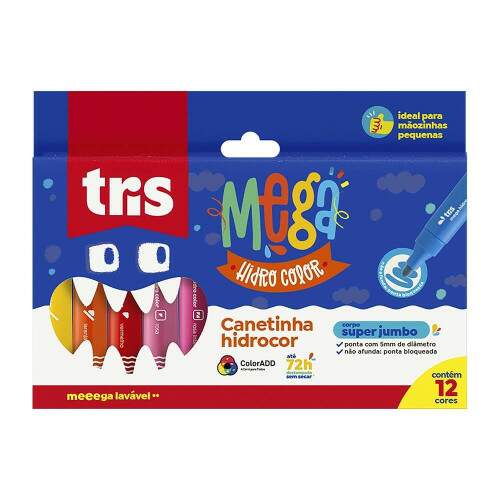 Hidrocor Tris Mega Super Jumbo 12 Cores