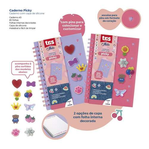 Caderno A5 Tris Pick 80 fls