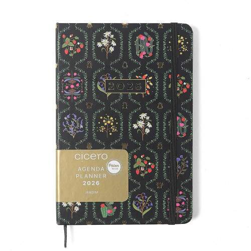 Agenda Planner Cicero 2026 Jardim Semanal Anotaes 14x21 Preto
