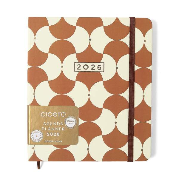 Agenda Planner Cicero 2026 Bossa Nova Semanal Planejamento 17x19,5 Boemia Caramelo
