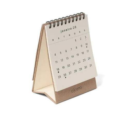 Calendario de Mesa 9,5x13 Cicero 2026 Kraft
