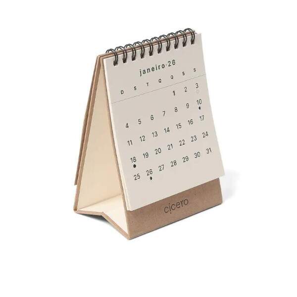 Calendario de Mesa 9,5x13 Ciceros 2026 Kraft