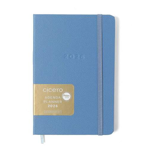 Agenda Planner Cicero 2026 Clssica Semanal Anotaes 14x21 Azul Celeste