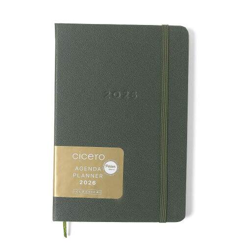 Agenda Planner Cicero 2026 Clssica Semanal Anotaes 14x21 Verde Oliva
