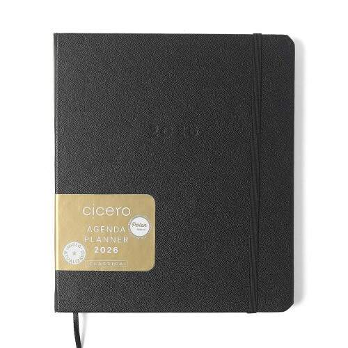 Agenda Planner Cicero 2026 Clssica Semanal Planejamento 17x19,5 Preta