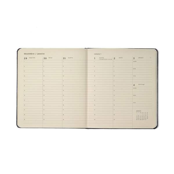 Agenda Planner Cicero 2026 Clssica Semanal Planejamento 17x19,5 Preta