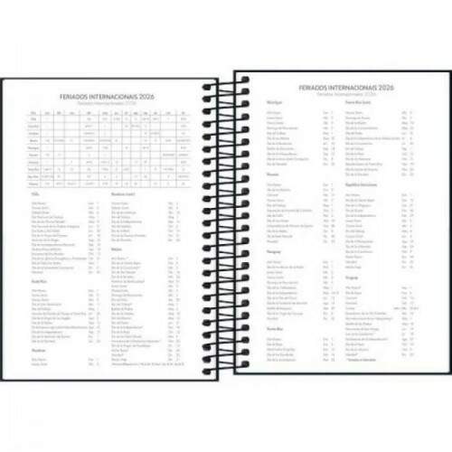 Agenda Tilibra Espiral Diria Spice Preta M3 2026