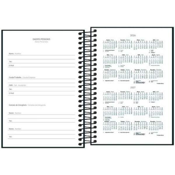 Agenda Tilibra Espiral Diria Spice Preta M5 2026