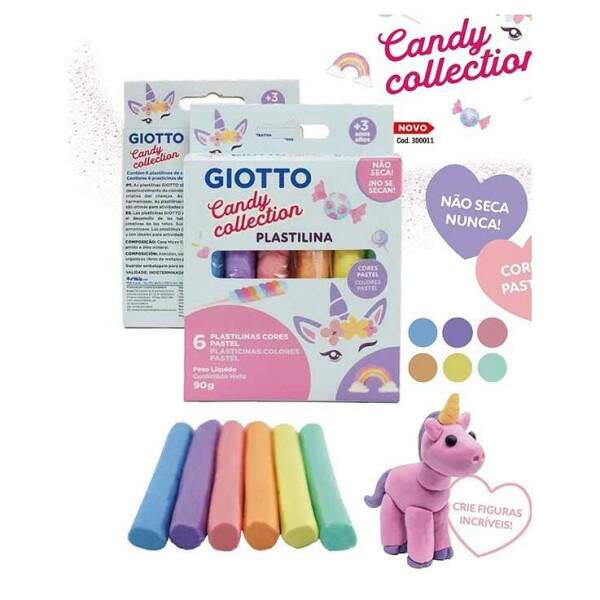 Massa de Modelar Giotto Candy Collection 6 Cores