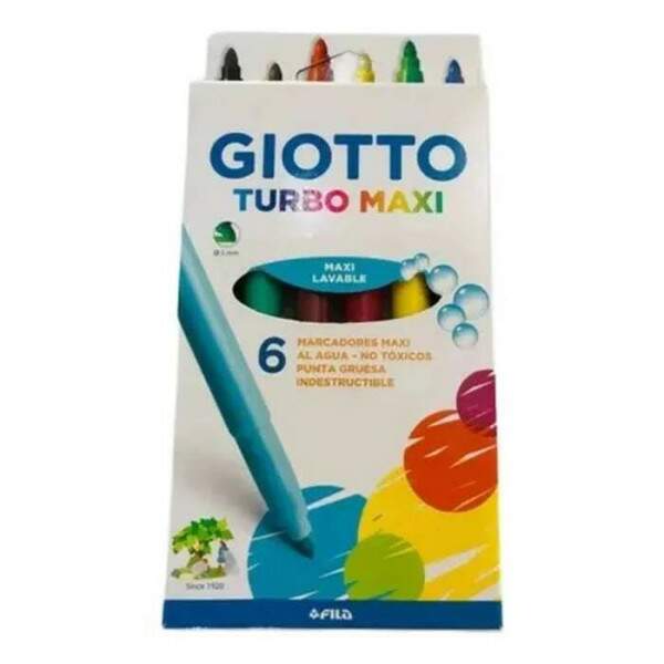 Hidrocor Giotto Turbo Maxi 6 Cores
