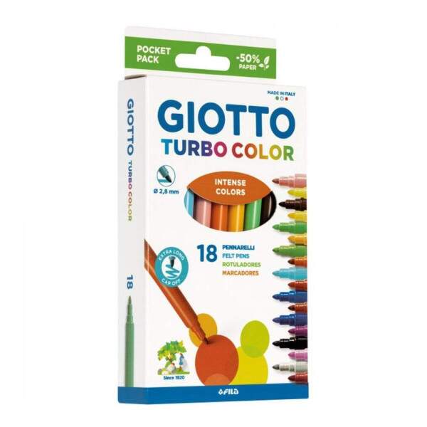 Giotto - Caneta Hidrocor Giotto Turbo Color Estojo 18 Cores