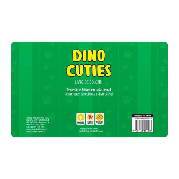 Vale das Letras - Livro De Colorir Dino Cuties Vale das Letras