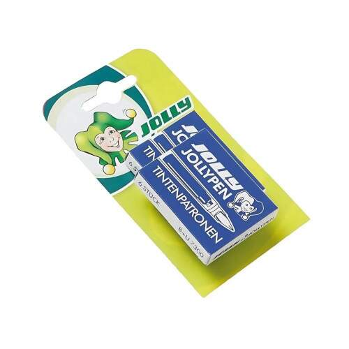 Jolly - Cartucho p/ Caneta Tinteiro Jolly Azul Royal c/ 2 x 6
