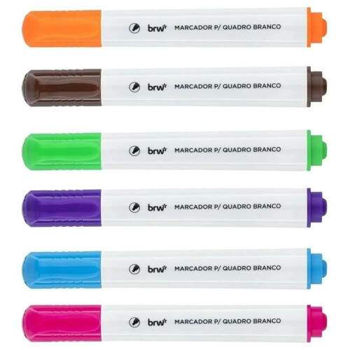 BRW - Marcador BRW Quadro Branco ponta 1MM 6 Cores