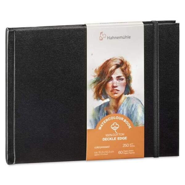 Hahnemuhle - Caderno Hahnemuhle Watercolour Deckle Edge 250g 10,3 x 15,3cm 30 Fls