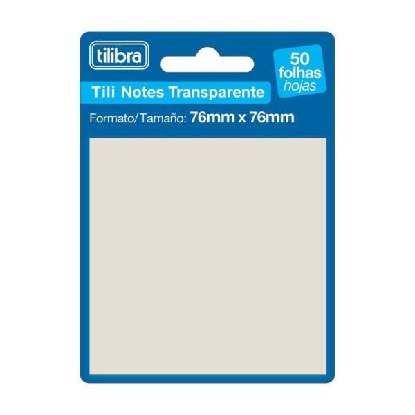 Tilibra - Bloco Adesivo Tilibra Tili Notes Transparente 76x76mm 50 Fls