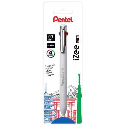 Pentel - Caneta Pentel Izee 0.7 mm 4 Cores Branco