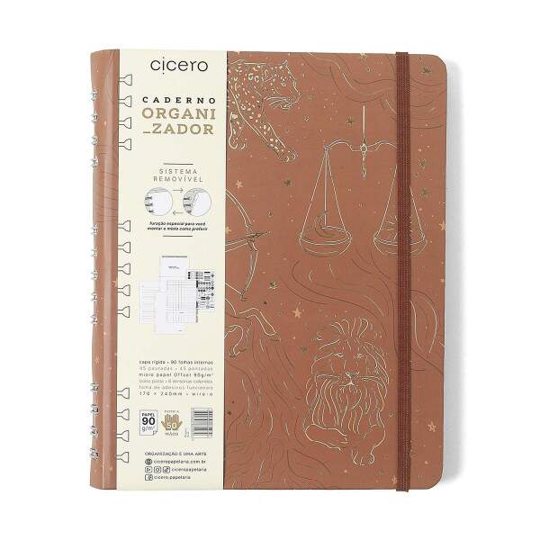 Caderno Ccero Organizador Origens Pautado & Pontado 17x24 Terra