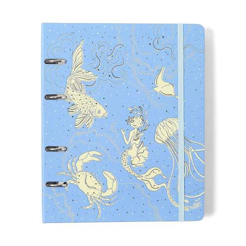 Caderno Argolado Ccero Origens Pautado 17x24 Aqua Azul