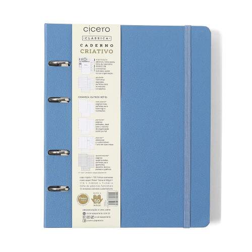 Caderno Argolado Ccero Clssica Pautado 17x24 Azul Celeste