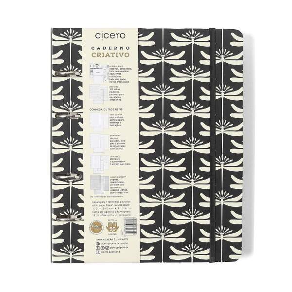 Caderno Argolado Ccero Libelulas Pautado 17x24 Preto