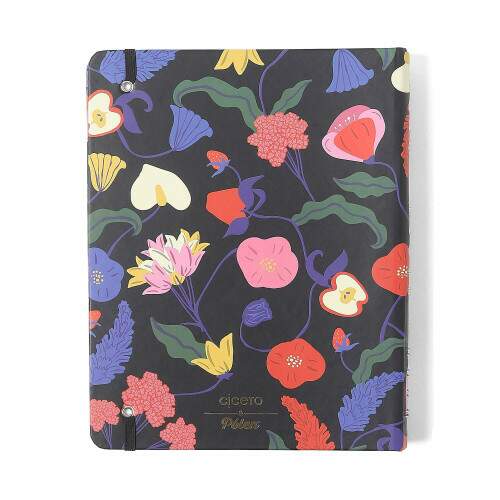 Caderno Ccero Organizador Doce Florada Pautado & Pontado 17x24 Preto