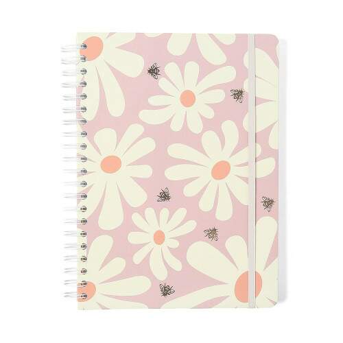 Caderno Ccero Espiral Melissa Pautado 20x28 Pink Bloomy 160 Fls