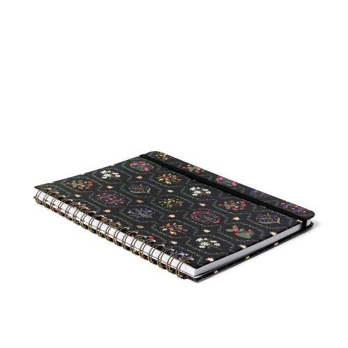 Caderno Ccero Espiral Jardim Pautado 17x24 Preto 80 Fls