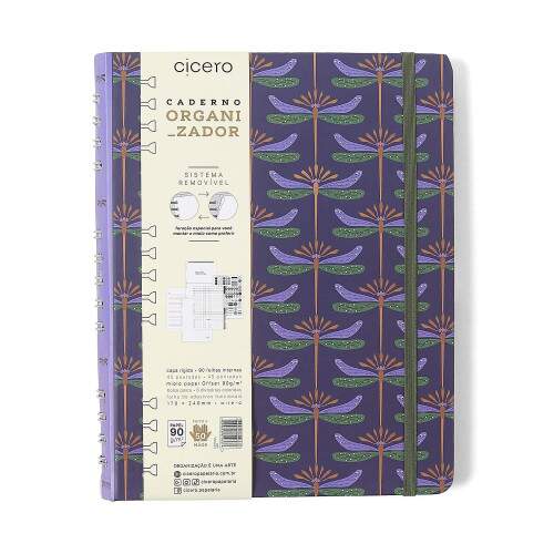 Caderno Ccero Organizador Libelulas Pautado & Pontado 17x24 Azul