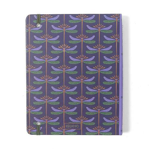 Caderno Ccero Organizador Libelulas Pautado & Pontado 17x24 Azul