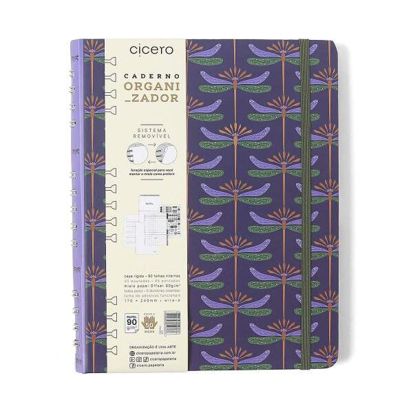 Caderno Ccero Organizador Libelulas Pautado & Pontado 17x24 Azul