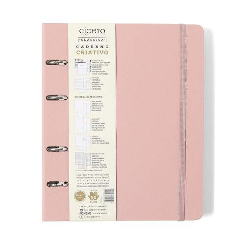 Caderno Argolado Ccero Clssica Pautado 17x24 Rosa Orquidea