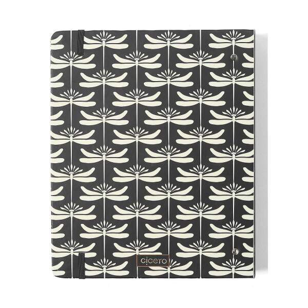 Caderno Argolado Ccero Libelulas Pautado 17x24 Preto