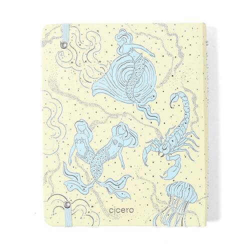 Caderno Ccero Organizador Origens Pautado & Pontado A5 Aqua Off White