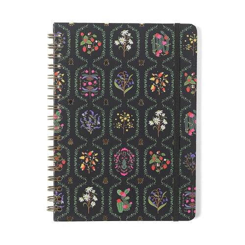 Caderno Ccero Espiral Jardim Pautado 17x24 Preto 80 Fls