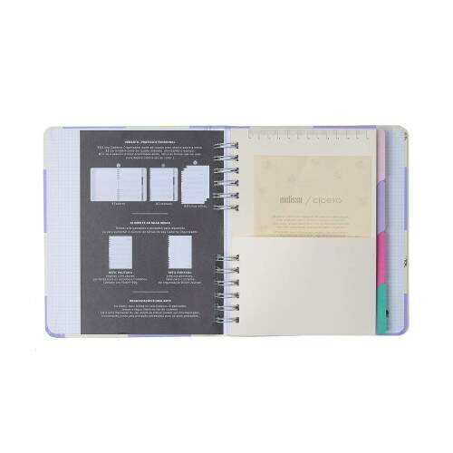 Caderno Ccero Organizador Melissa Pautado & Pontado A5 Pink Bloomy