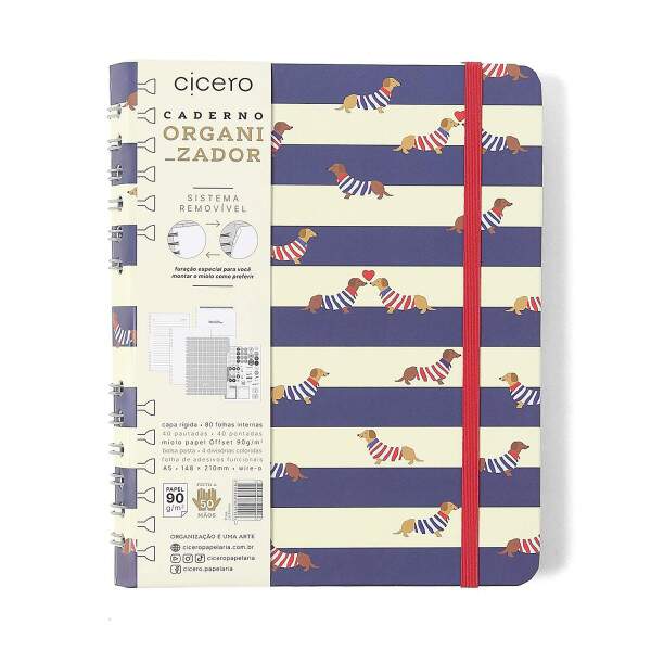 Caderno Ccero Organizador Praia Pautado & Pontado A5 Cachorros