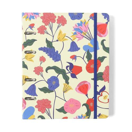 Caderno Argolado Ccero Doce Florada Pautado 17x24 Off White