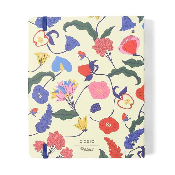 Caderno Argolado Ccero Doce Florada Pautado 17x24 Off White